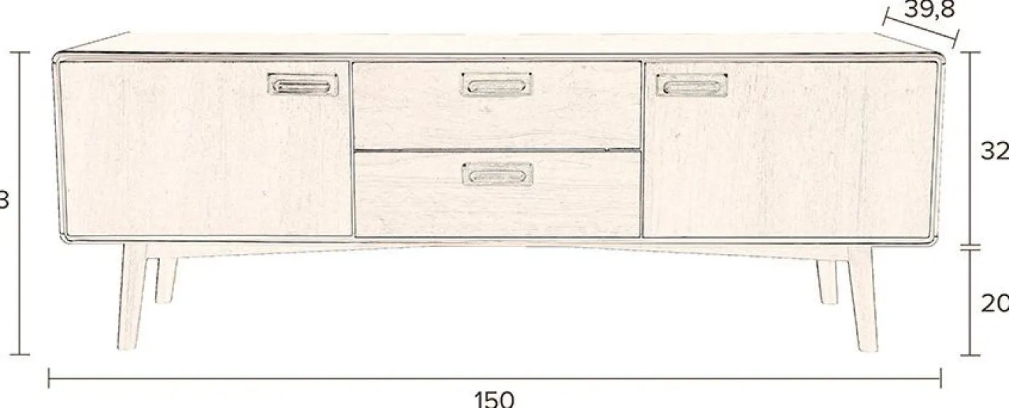 Outlet Dutchbone Juju Dressoir Brown