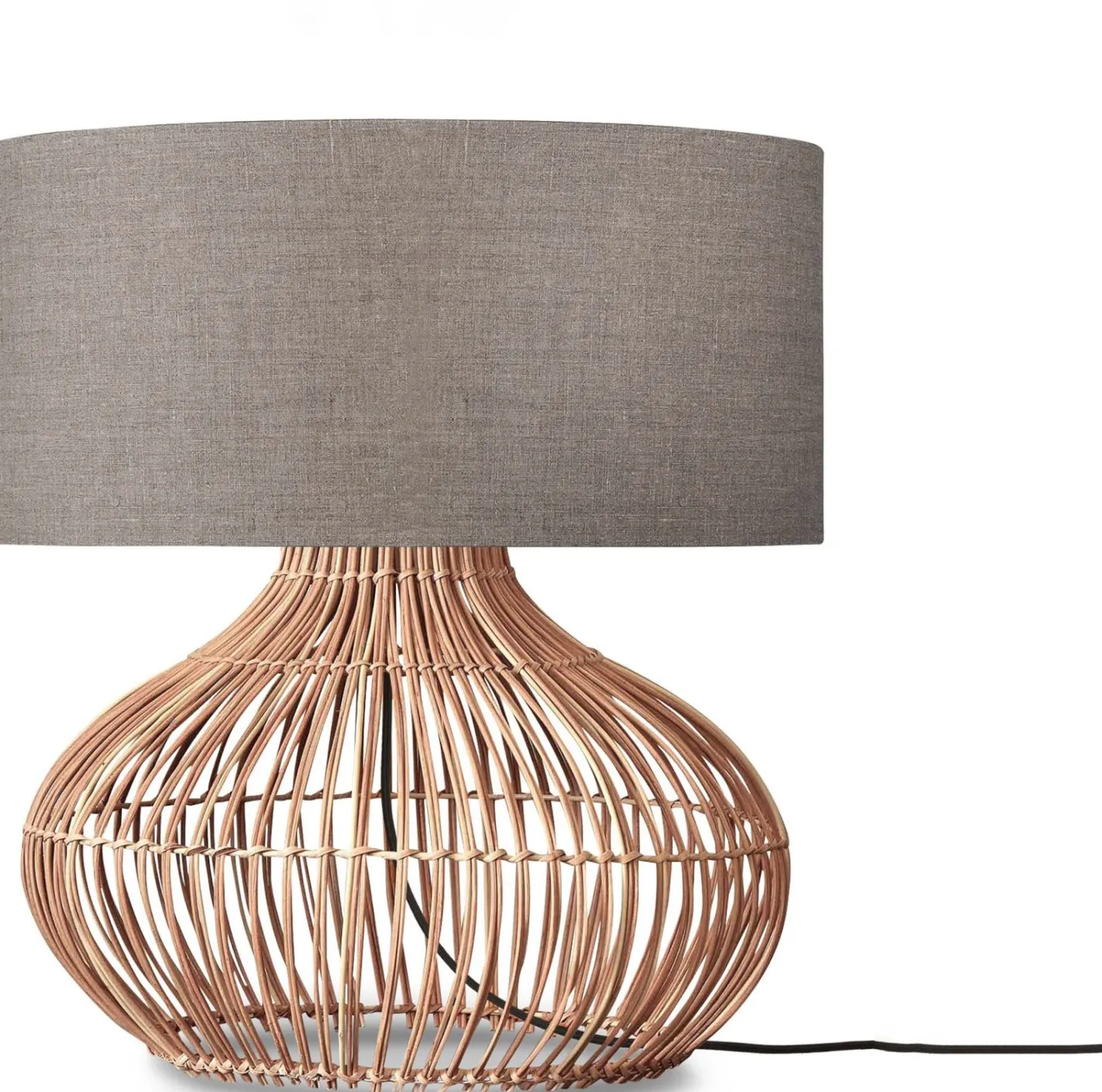 Sale Good&Mojo Kalahari M Tafellamp Natural, Linen Dark