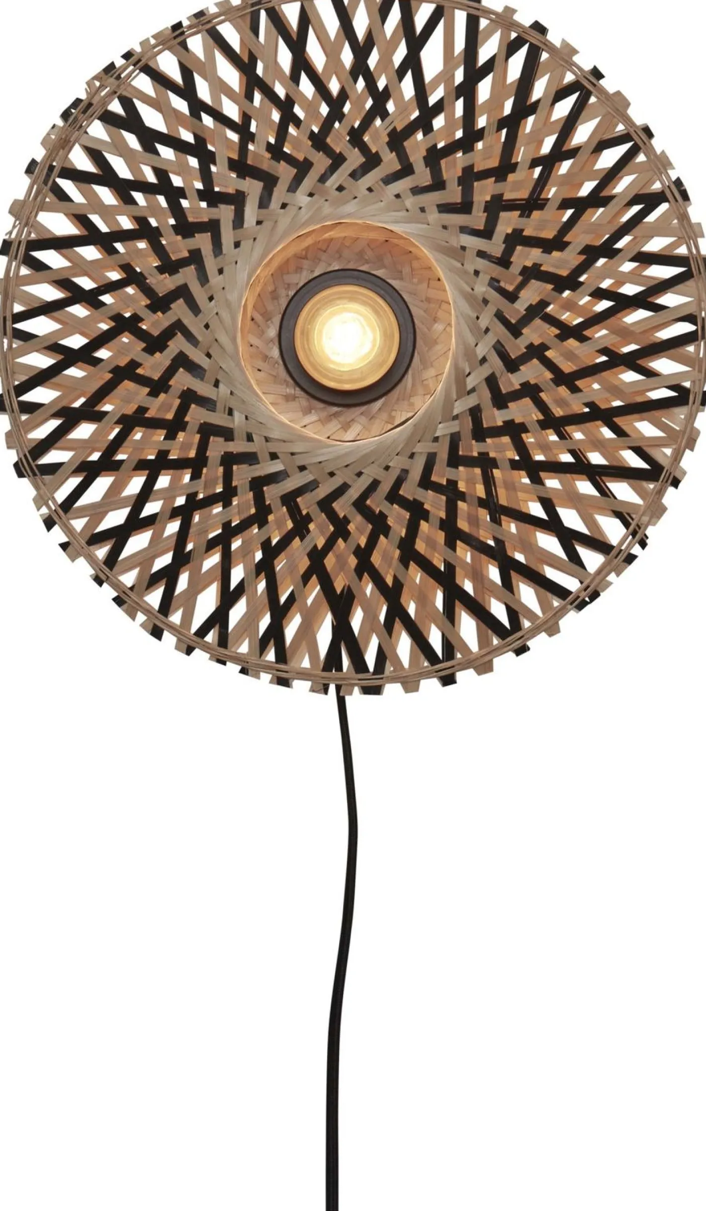Outlet Good&Mojo Kalimantan Natural Black Wandlamp Natural, Black