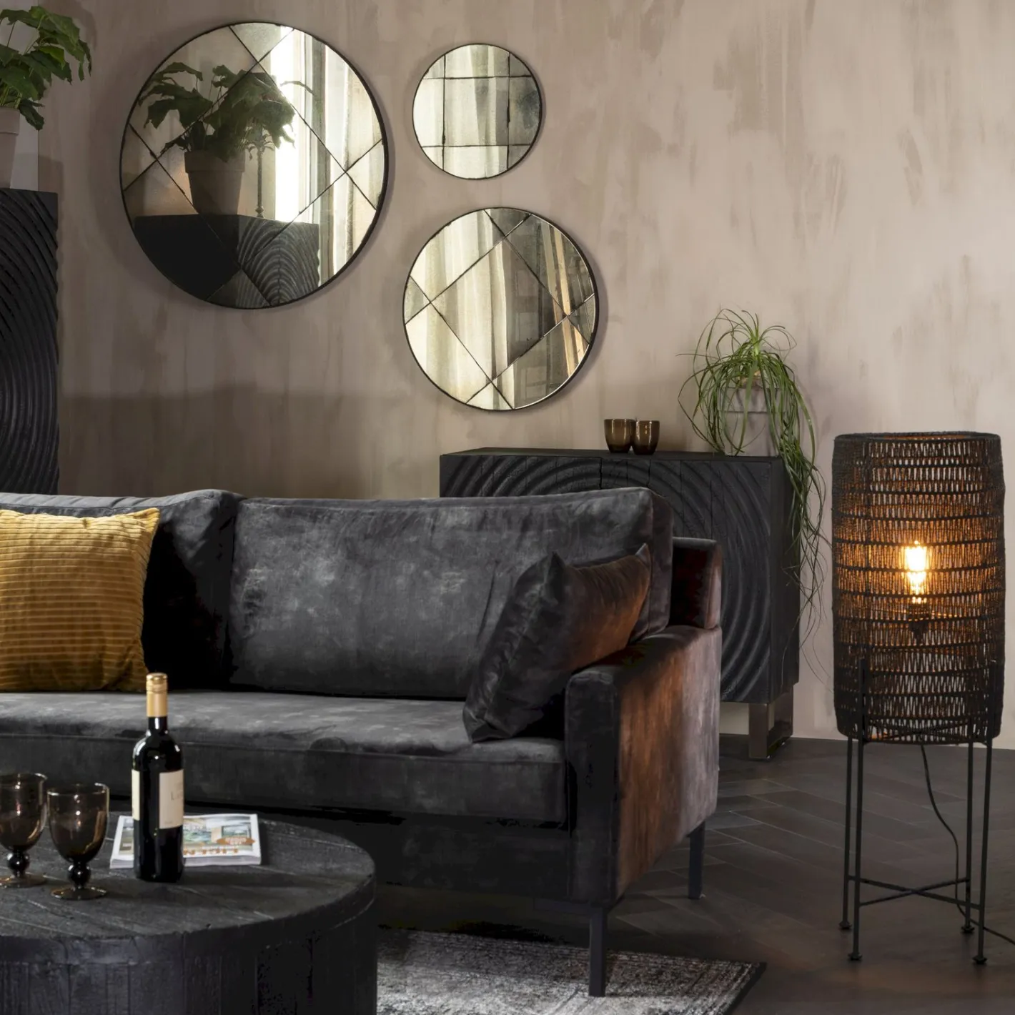 Outlet Dutchbone Kari Vloerlamp Black