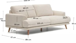 Online Kave Home Karin 3-Zitsbank Beige