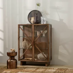 New WOOOD Kella Vitrinekast Bruin