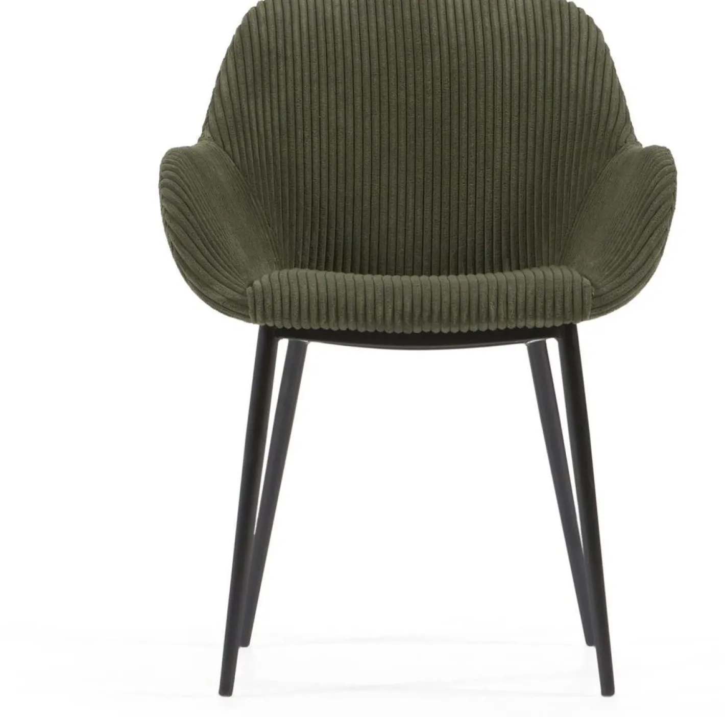 Discount Kave Home Konna Staal Eetkamerstoel Donkergroen, Zwart