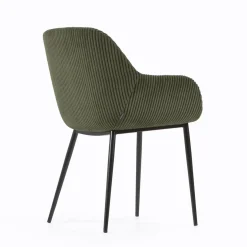 Discount Kave Home Konna Staal Eetkamerstoel Donkergroen, Zwart