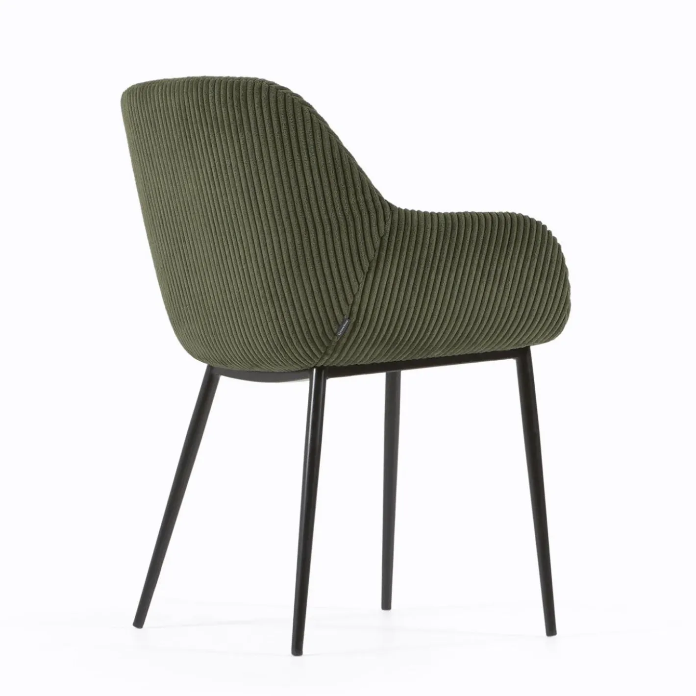 Discount Kave Home Konna Staal Eetkamerstoel Donkergroen, Zwart
