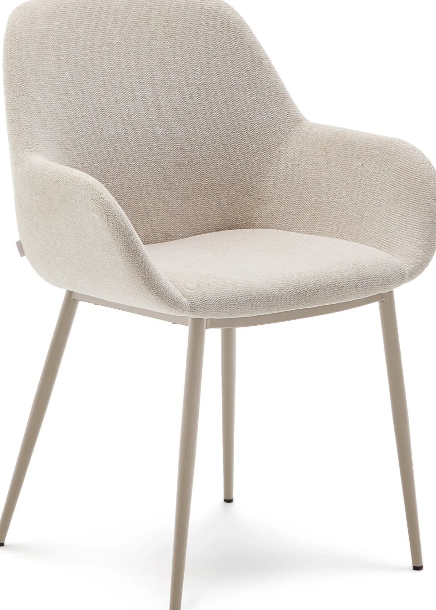 Discount Kave Home Konna Staal Eetkamerstoel Beige