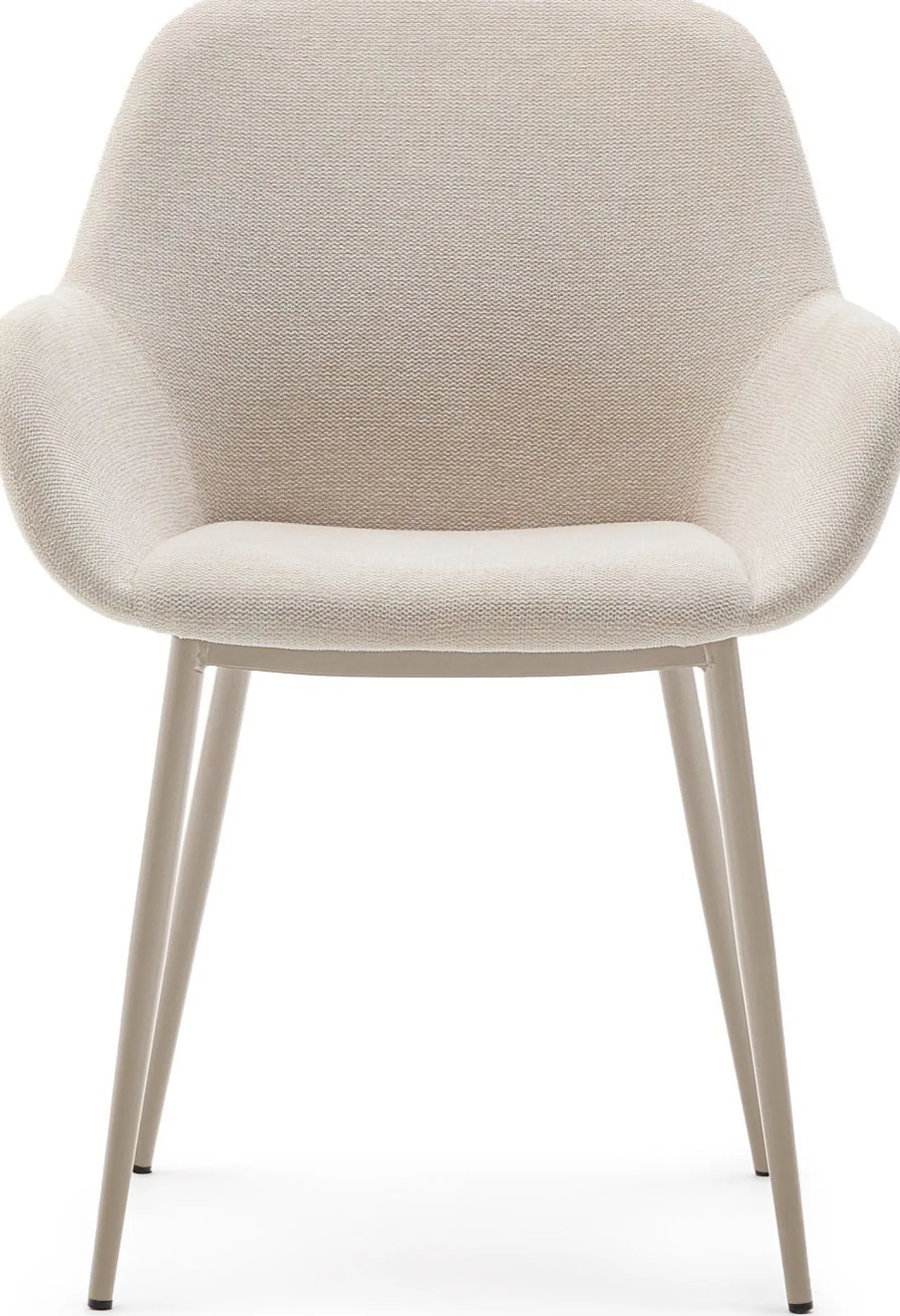 Discount Kave Home Konna Staal Eetkamerstoel Beige