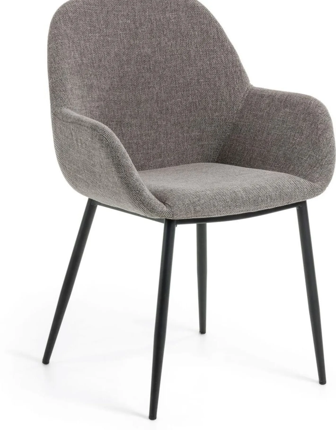 Discount Kave Home Konna Staal Eetkamerstoel Grijs, Zwart
