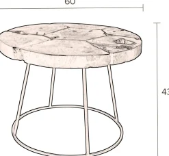 Discount Dutchbone Kraton Bijzettafel Chocolate Black