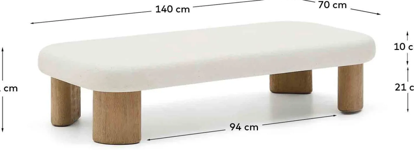 Discount Kave Home Labra Outdoor Salontafel Wit