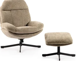 New Feelings Wonen Lenn Relaxfauteuil + Hocker Taupe