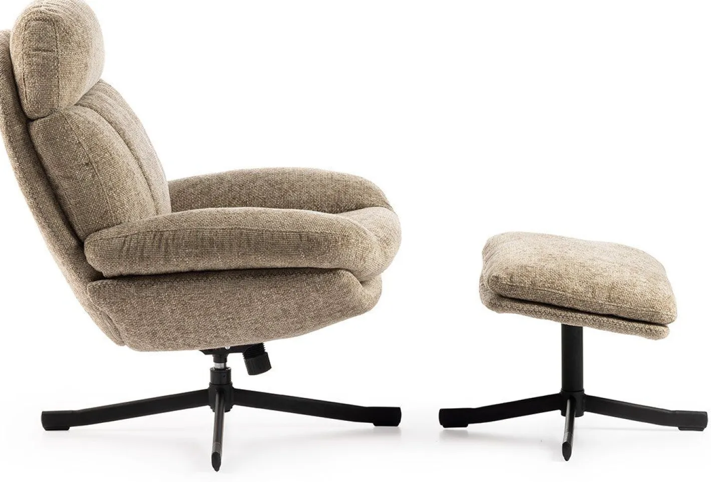New Feelings Wonen Lenn Relaxfauteuil + Hocker Taupe