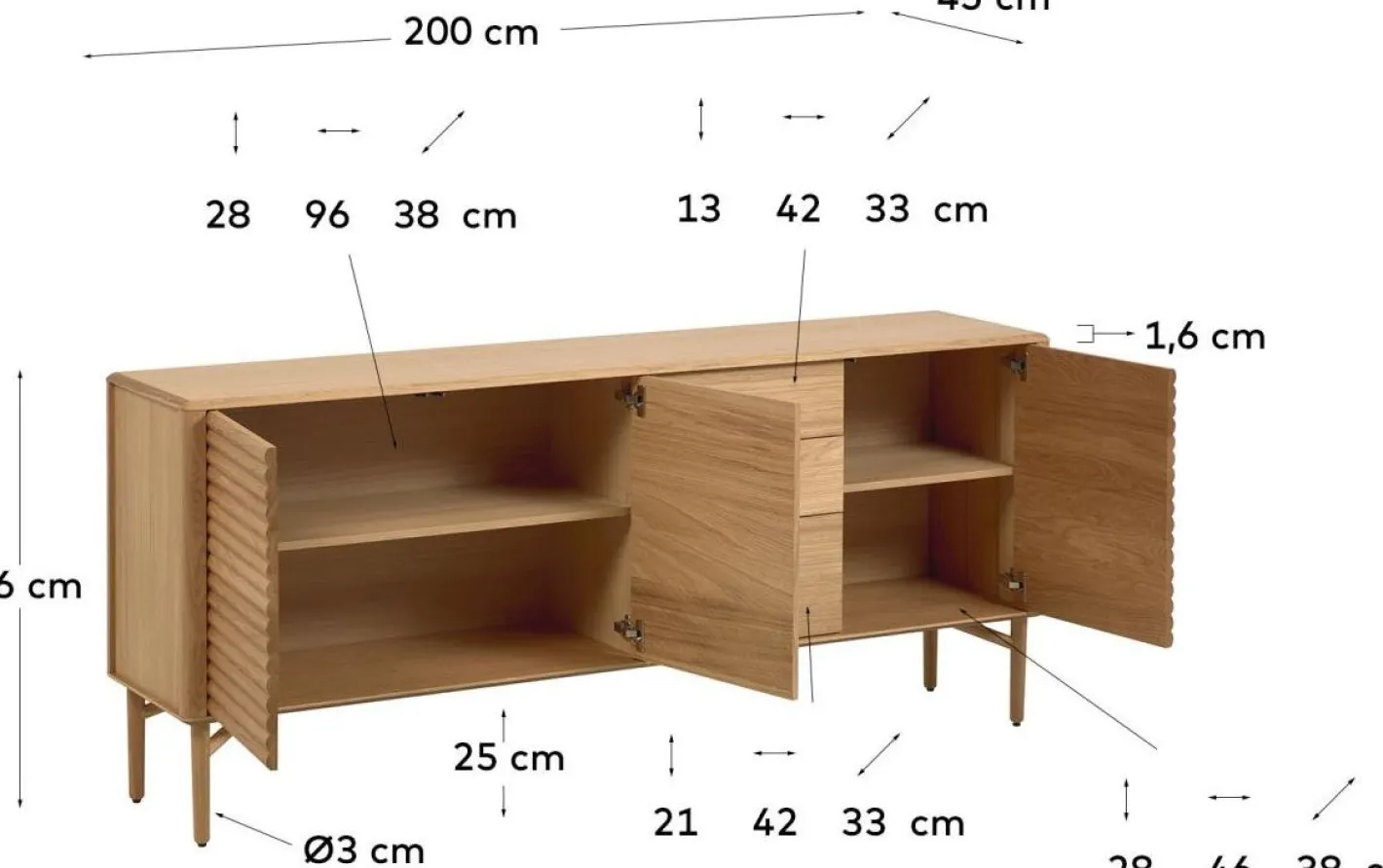 Hot Kave Home Lenon Dressoir Naturel