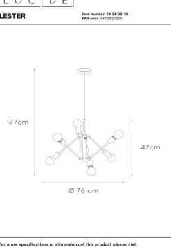 Sale Lucide Lester Hanglamp Zwart
