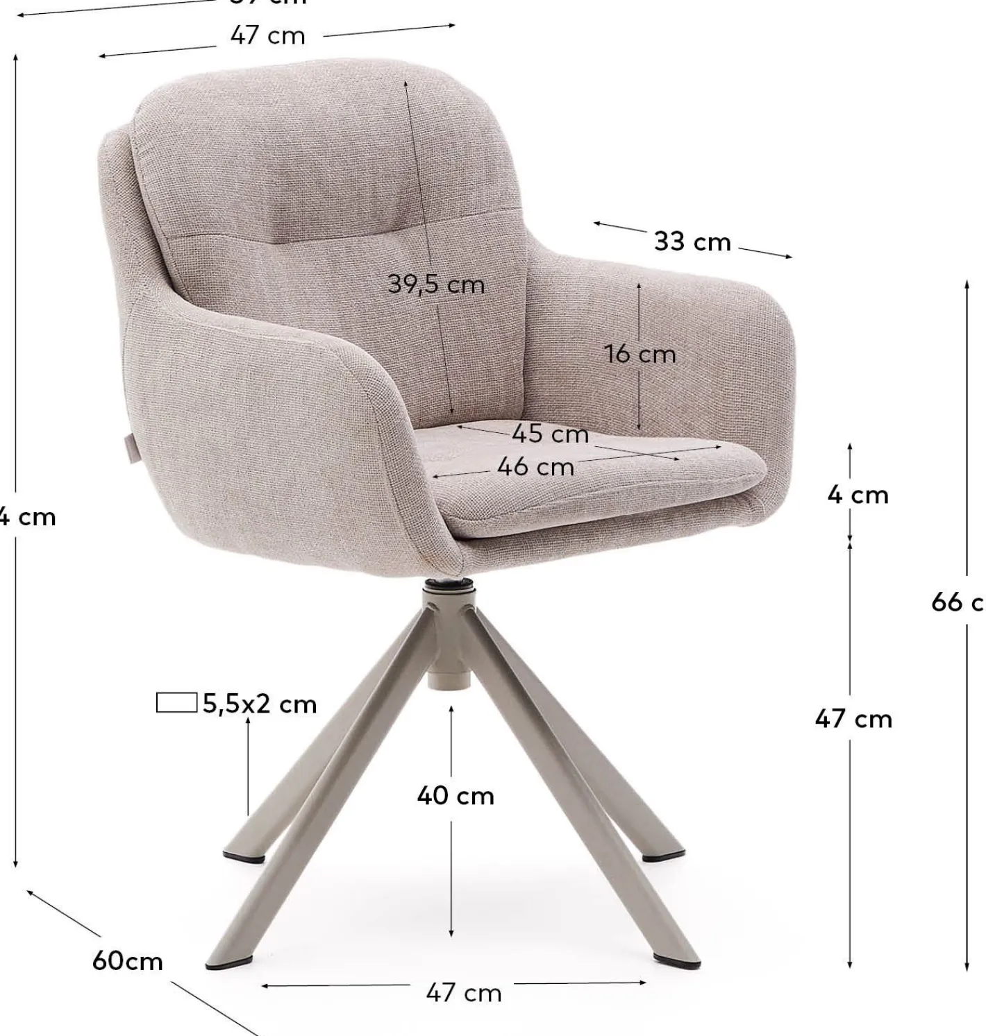 Online Kave Home Lexa Eetkamerstoel Beige