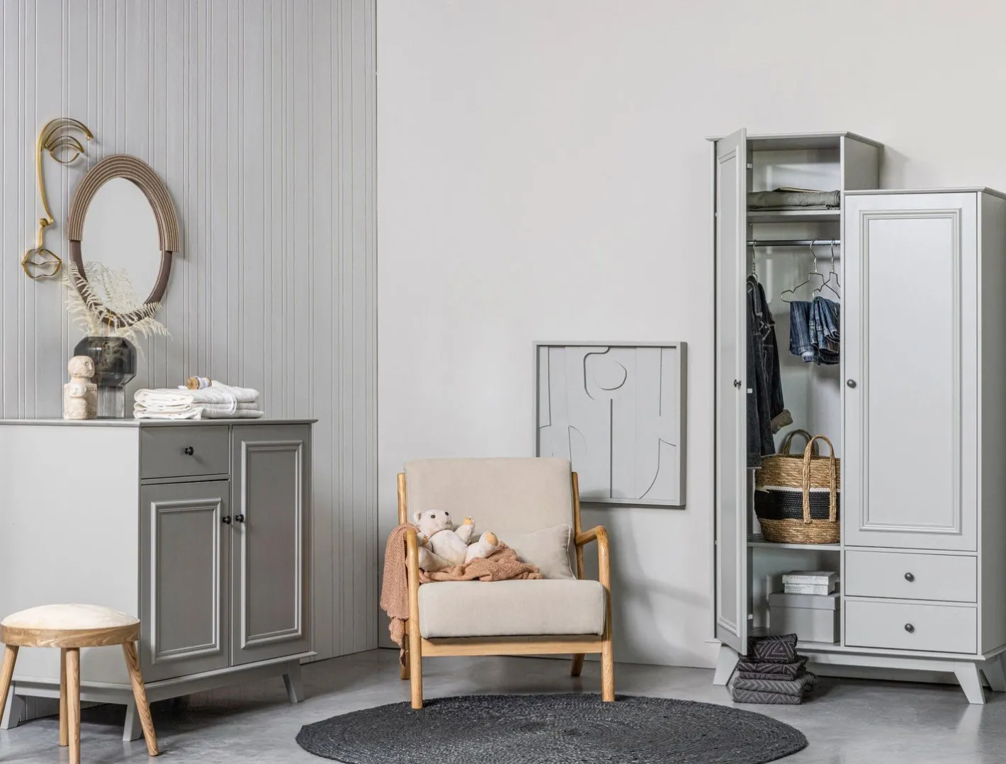 Outlet WOOOD Lily Opbergkast Clay