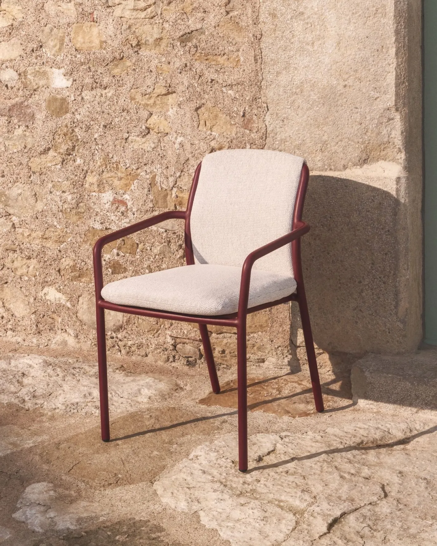 Best Kave Home Linosa Tuinstoel Donkerrood, Beige