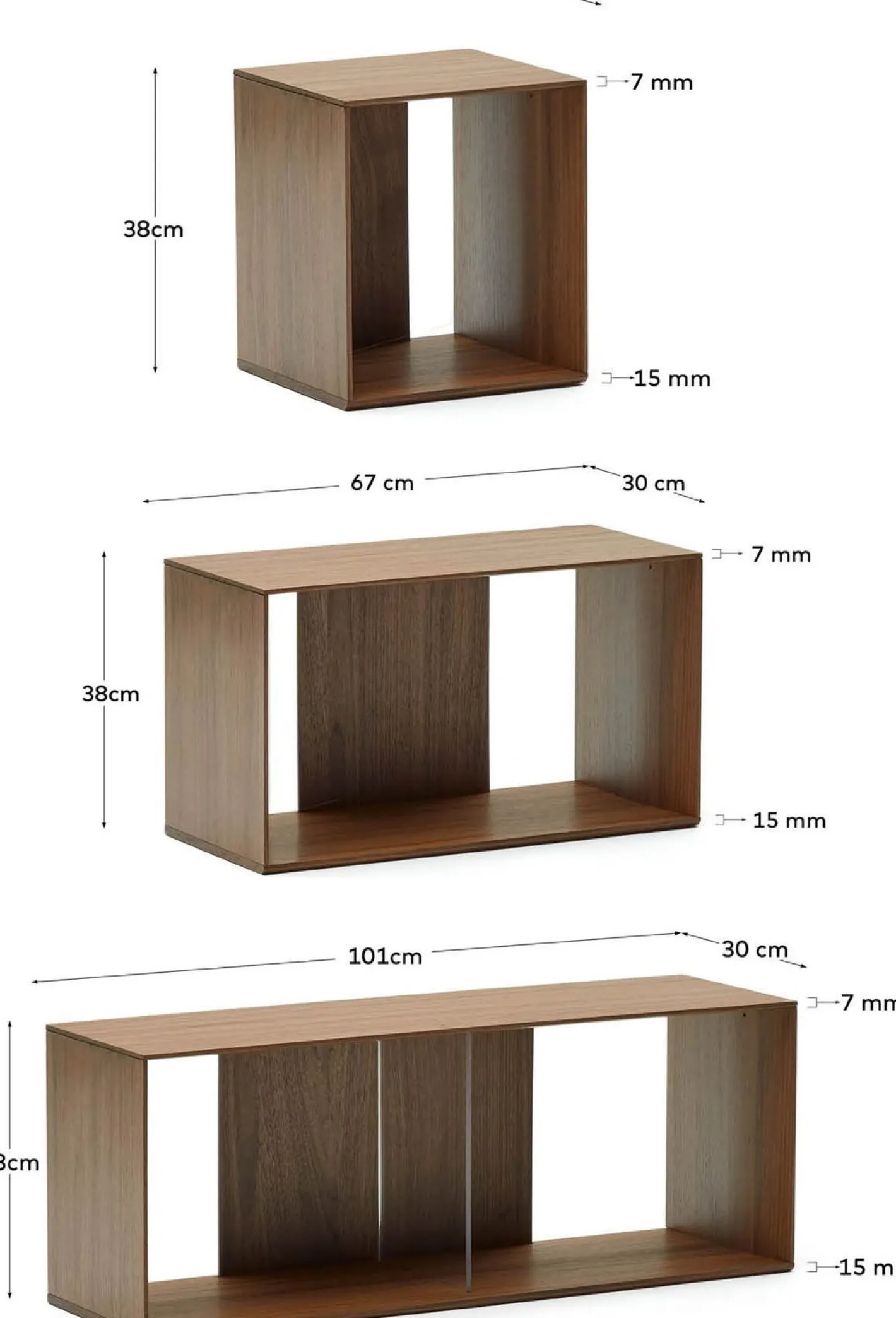 Outlet Kave Home Litto Vakkenkast Donkerbruin