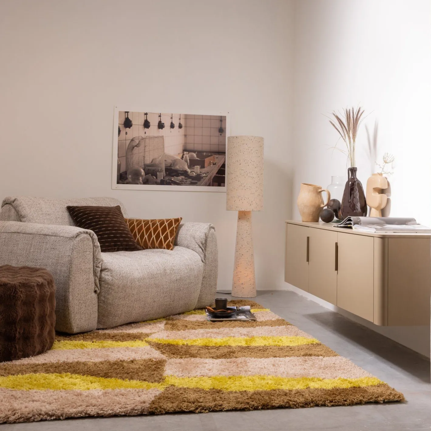 Hot WOOOD Loft Stippen Vloerlamp Naturel