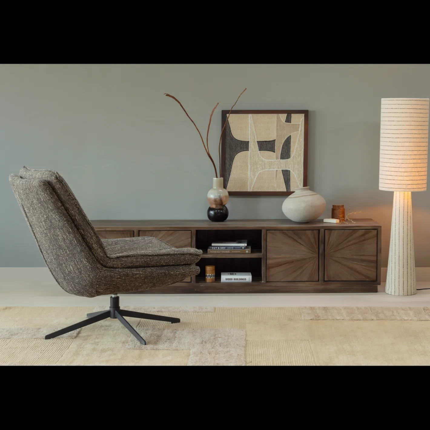Online WOOOD Loft Strepen Vloerlamp Naturel