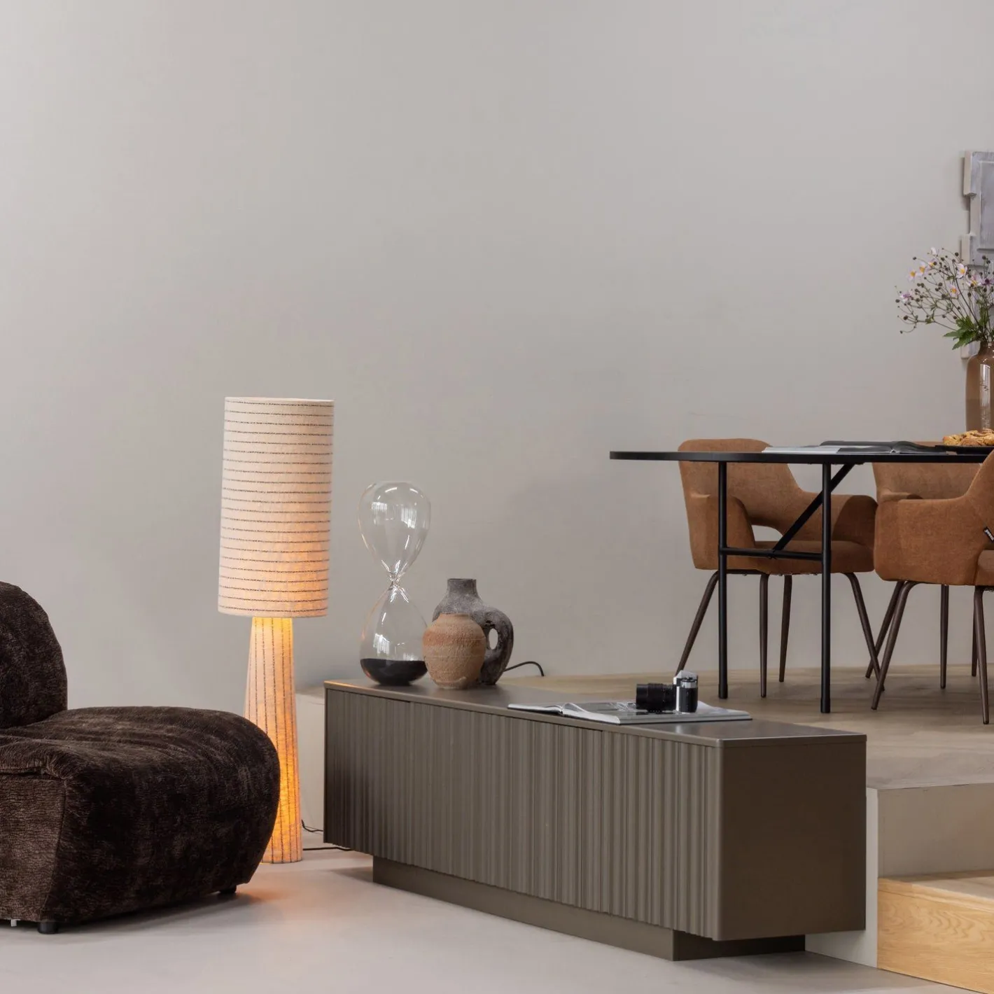 Online WOOOD Loft Strepen Vloerlamp Naturel