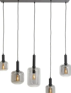 Discount Trendhopper Loki 5-lichts Hanglamp Zwart, Smoke