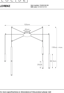 Hot Lucide Lorenz Rond Hanglamp Zwart