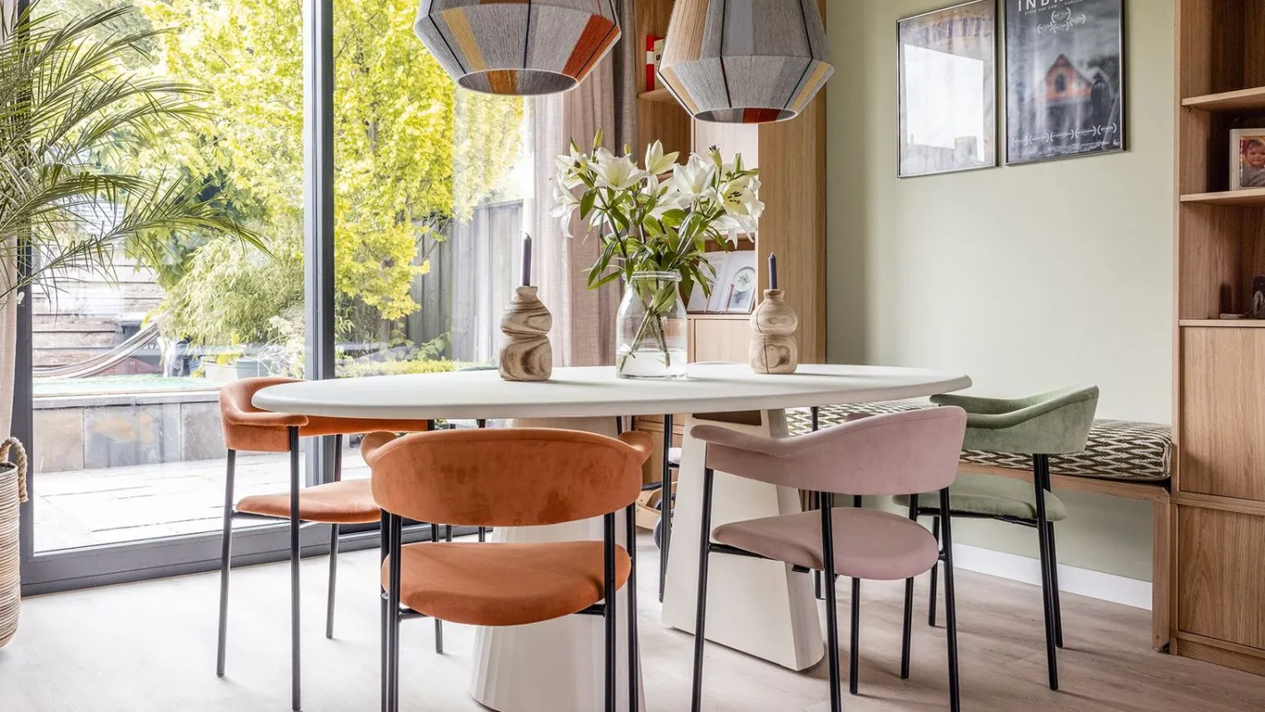 Online XOOON Lund Cone Nebbia Eettafel Stone Skin