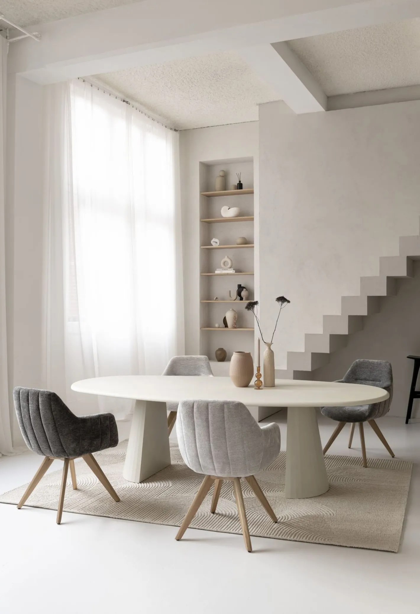 Online XOOON Lund Cone Nebbia Eettafel Stone Skin