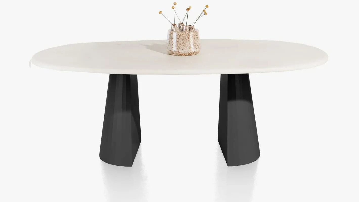 Sale XOOON Lund Cone Off Black Eettafel Stone Skin