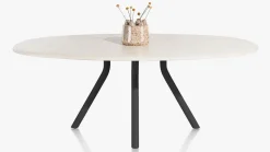 Sale XOOON Lund 4-poot Off Black Eettafel Stone Skin