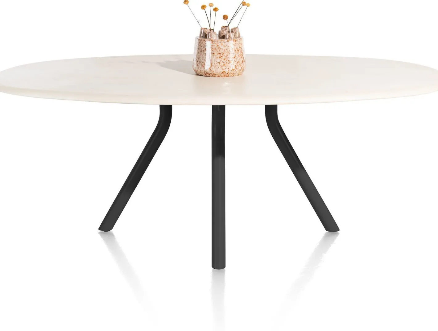 Sale XOOON Lund 4-poot Off Black Eettafel Stone Skin