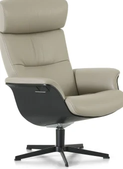New Montèl Luxor Relaxfauteuil + Hocker Cement
