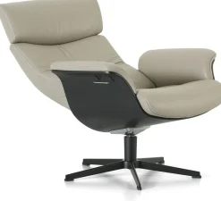 New Montèl Luxor Relaxfauteuil + Hocker Cement