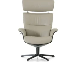 New Montèl Luxor Relaxfauteuil + Hocker Cement
