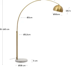 Best Kave Home Madali Vloerlamp Goud