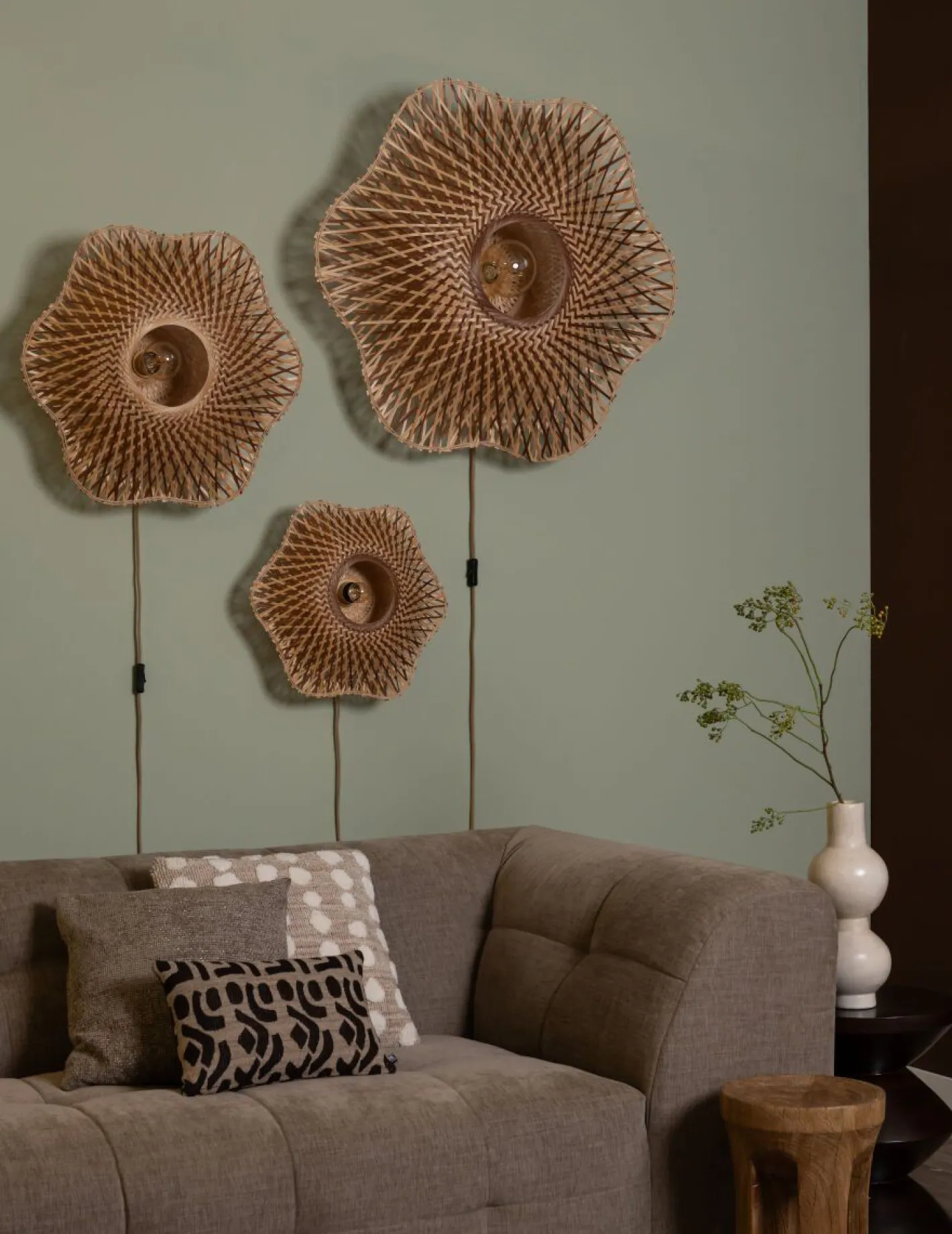 Outlet Good&Mojo Madura Wandlamp Natural, Brown