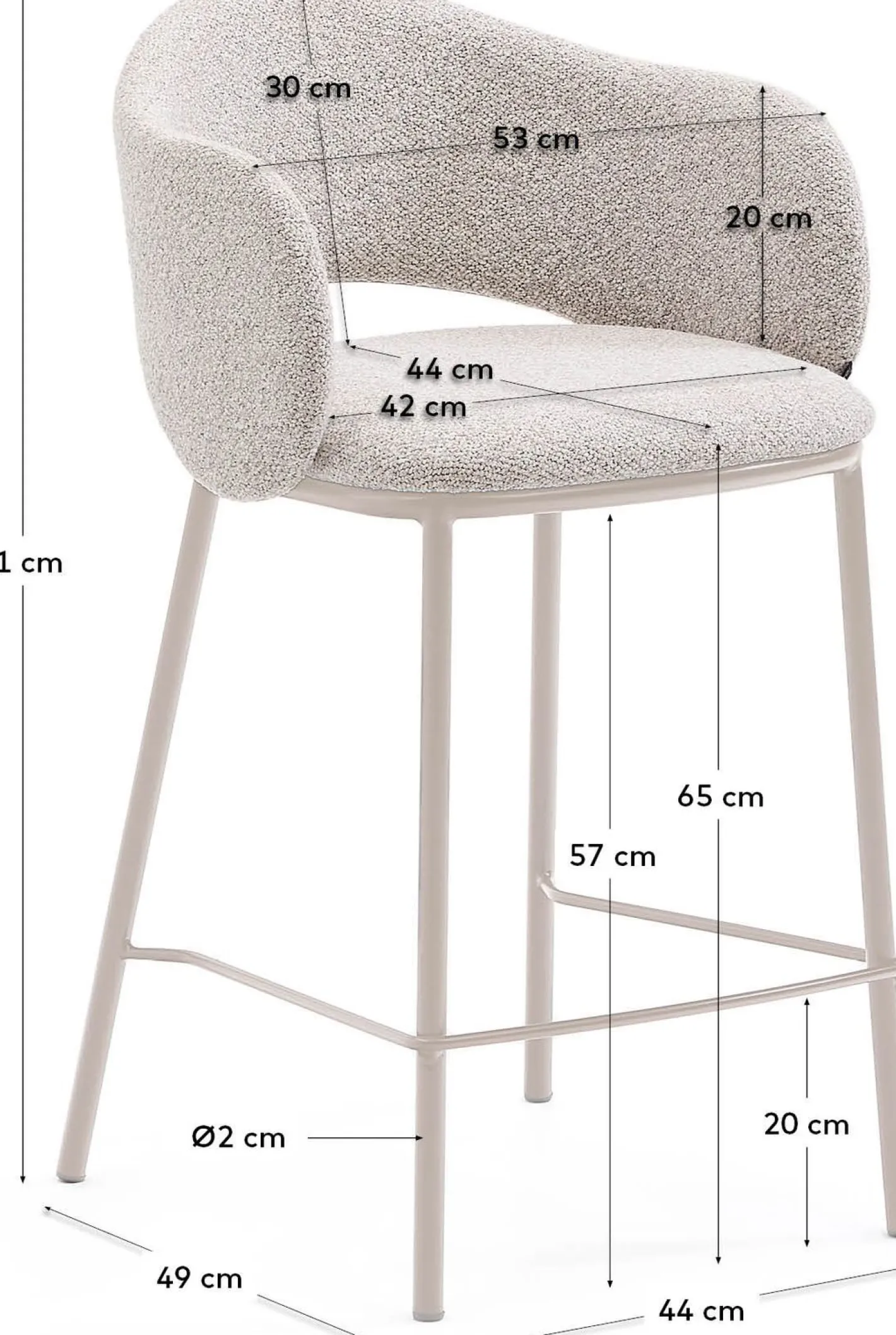 Sale Kave Home Maina Barstoel Creme