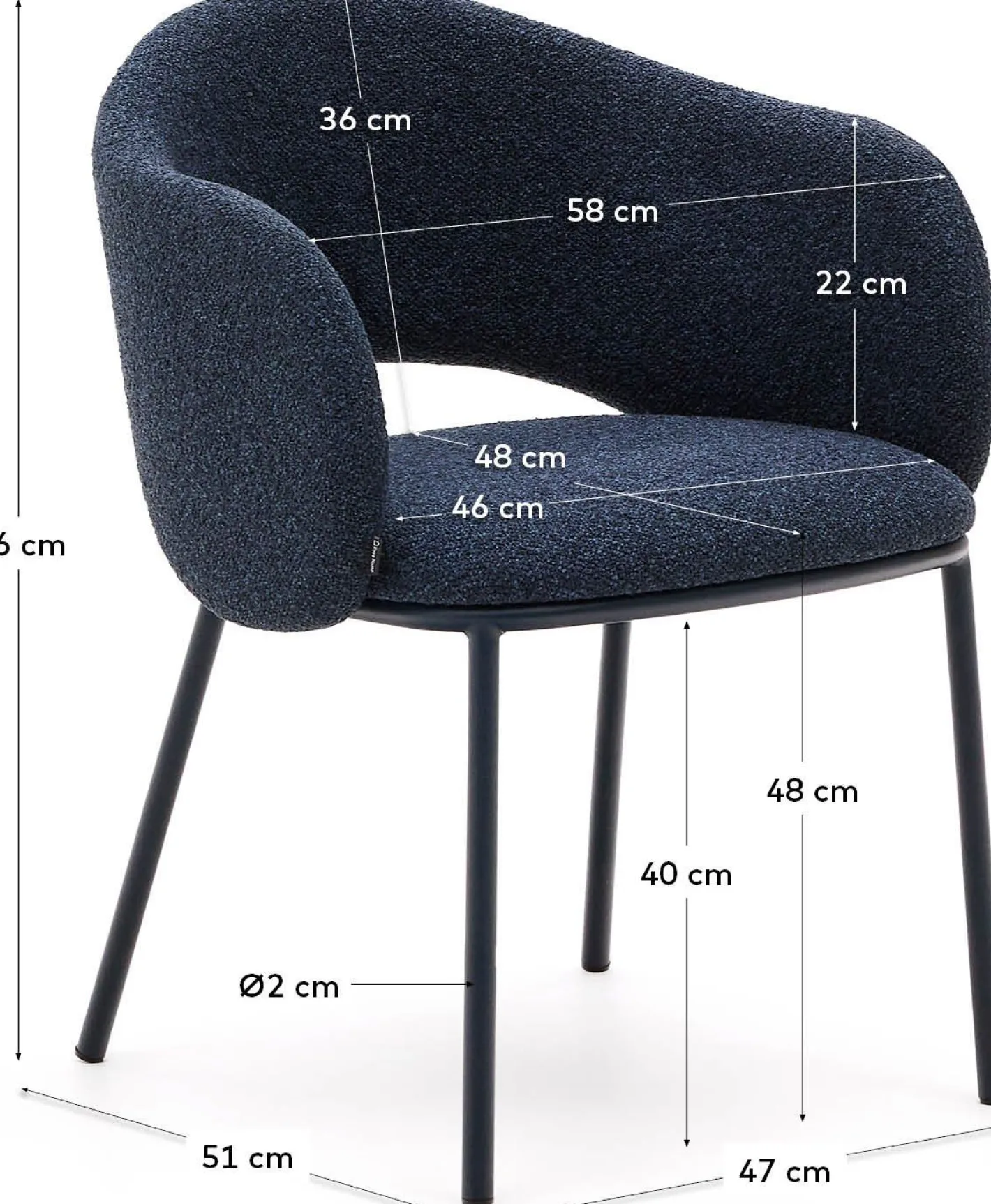 Clearance Kave Home Maina Eetkamerstoel Blauw