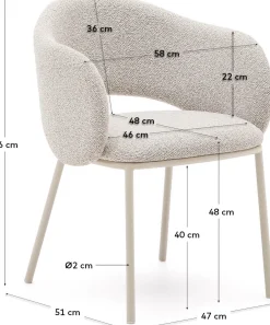 Hot Kave Home Maina Eetkamerstoel Creme
