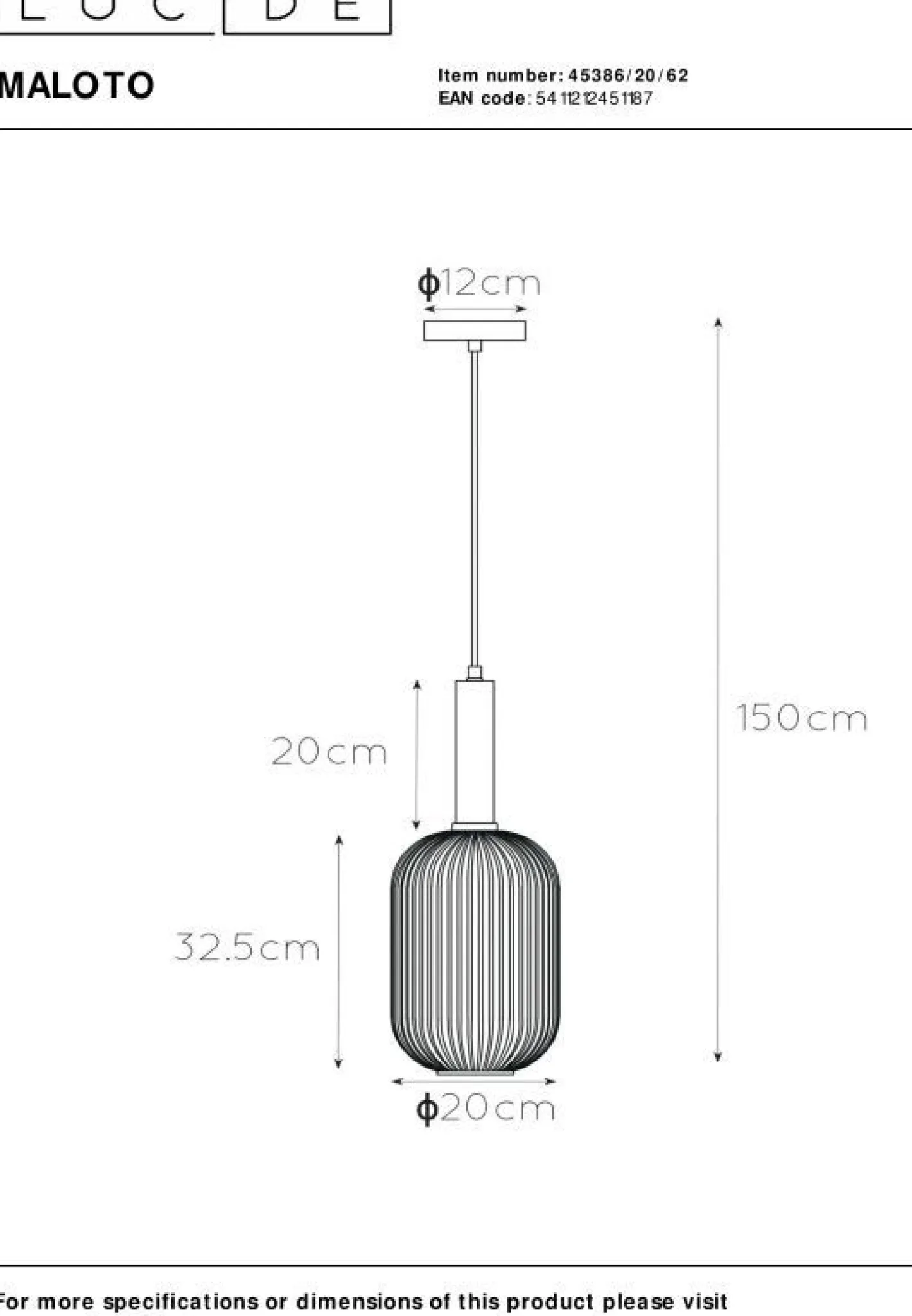 Best Lucide Maloto Hanglamp Goud