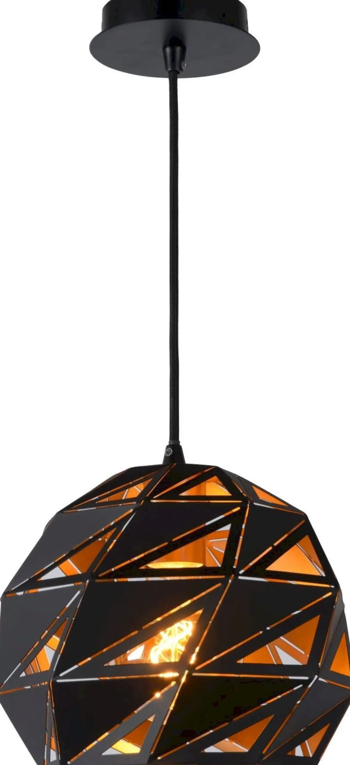 Outlet Lucide Malunga Hanglamp Zwart, Goud