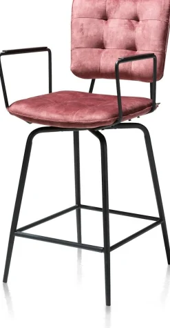 Best Henders en Hazel Manou met arm Barkruk Burgundy Red