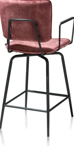 Best Henders en Hazel Manou met arm Barkruk Burgundy Red