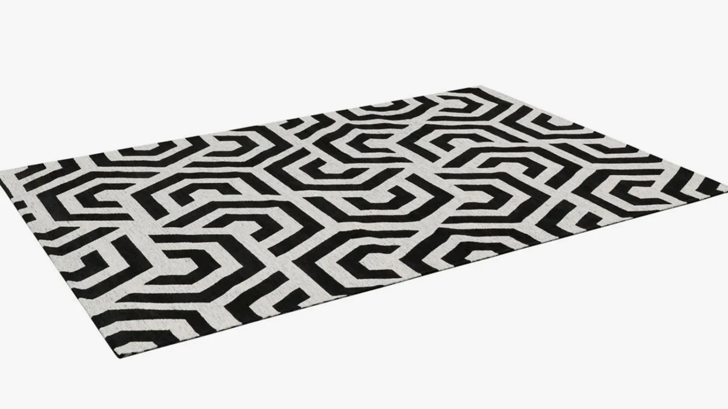 New Trendhopper Manou Vloerkleed Wit, Zwart