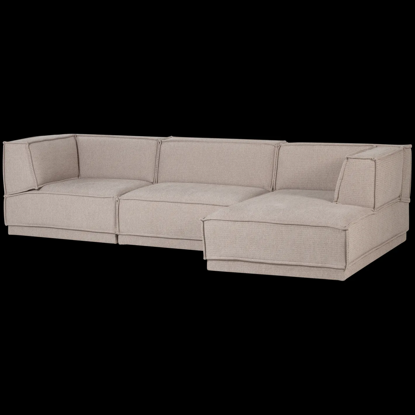 Outlet WOOOD Manu Grove Chenille Hoekbank Naturel