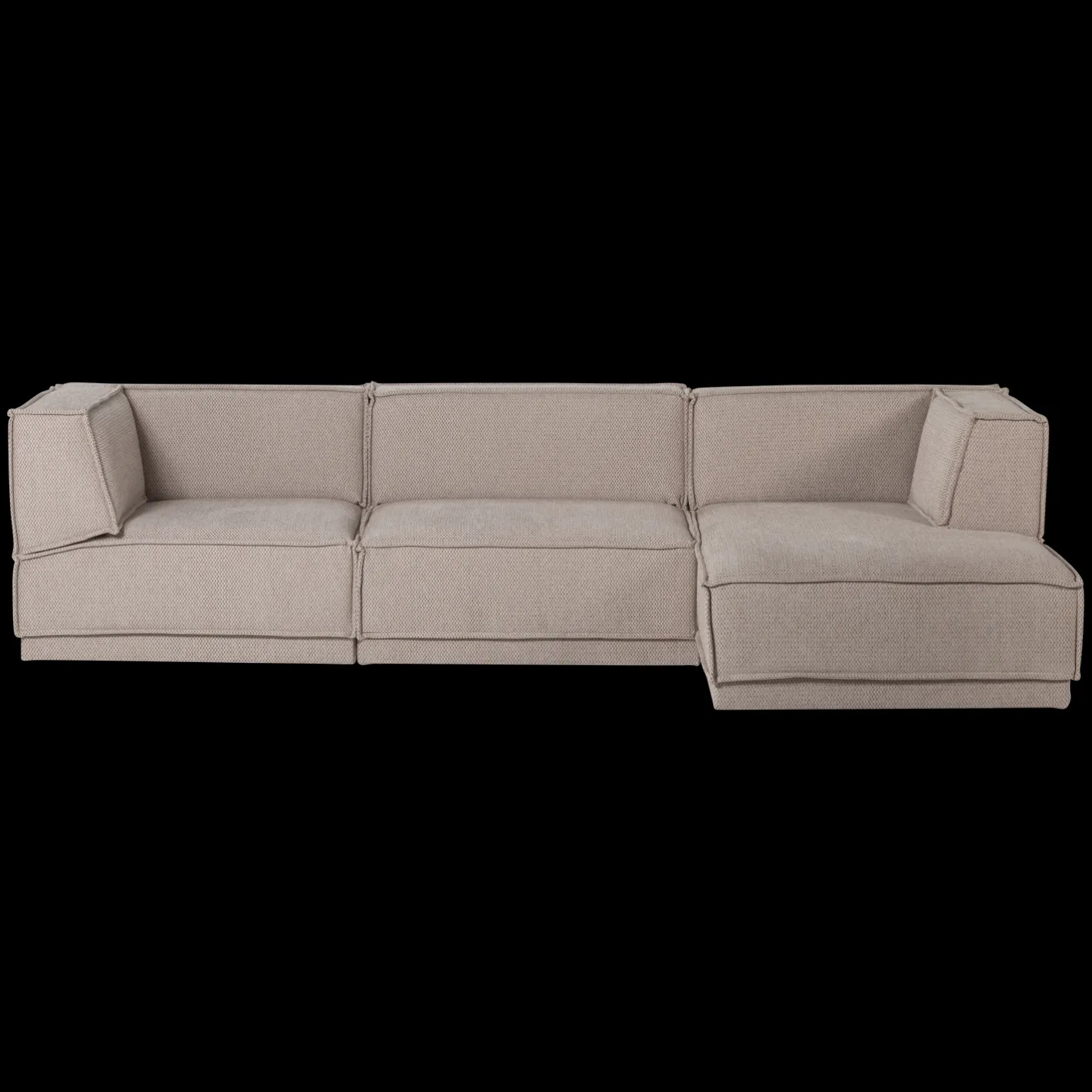 Outlet WOOOD Manu Grove Chenille Hoekbank Naturel
