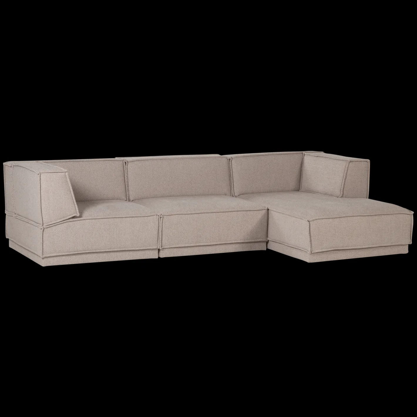 Outlet WOOOD Manu Grove Chenille Hoekbank Naturel
