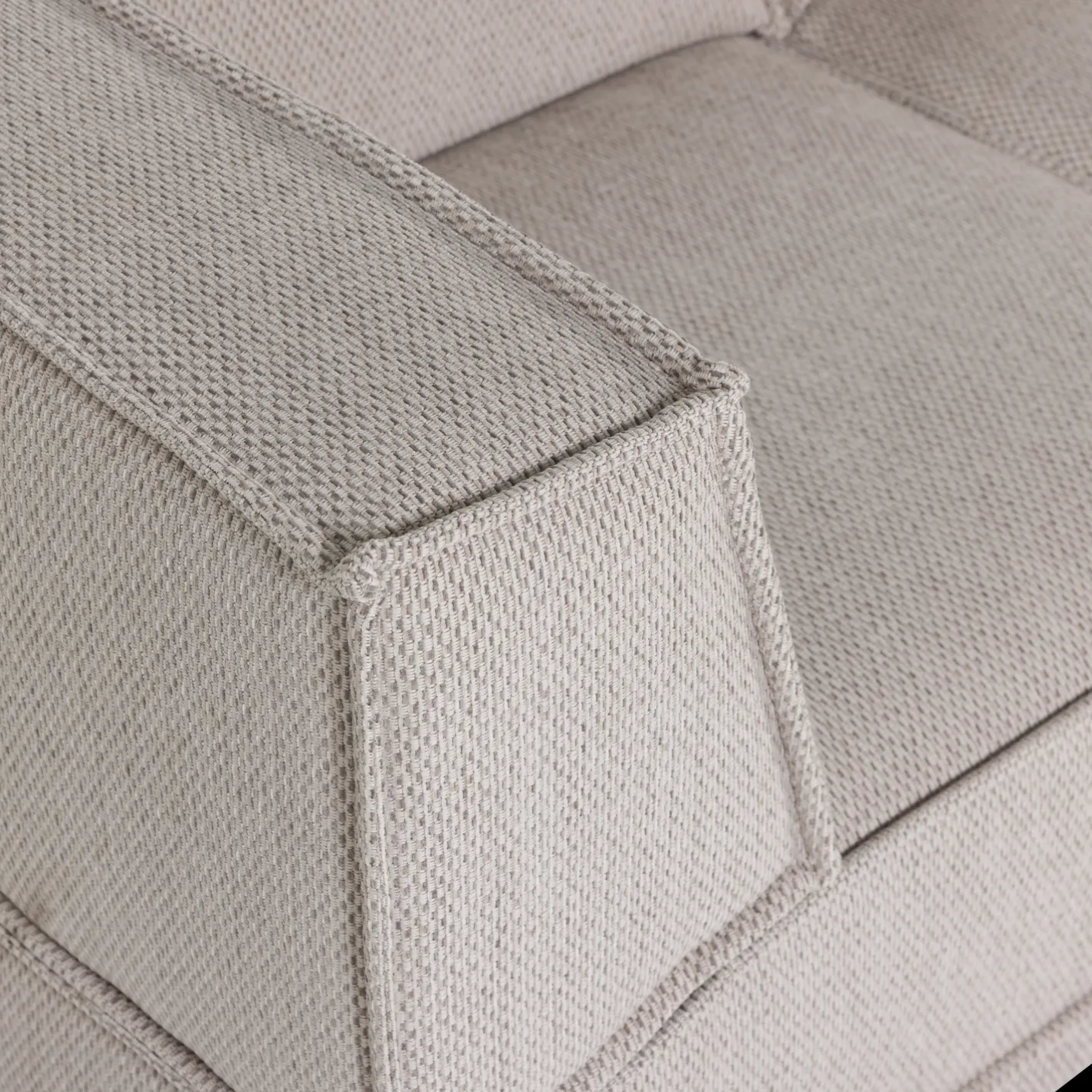 Outlet WOOOD Manu Grove Chenille Hoekbank Naturel