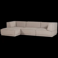 Discount WOOOD Manu Grove Chenille Hoekbank Naturel